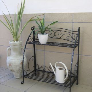 Folding Plant Stand 2 Shelf