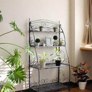 Folding Plant Stand 4 Shelf