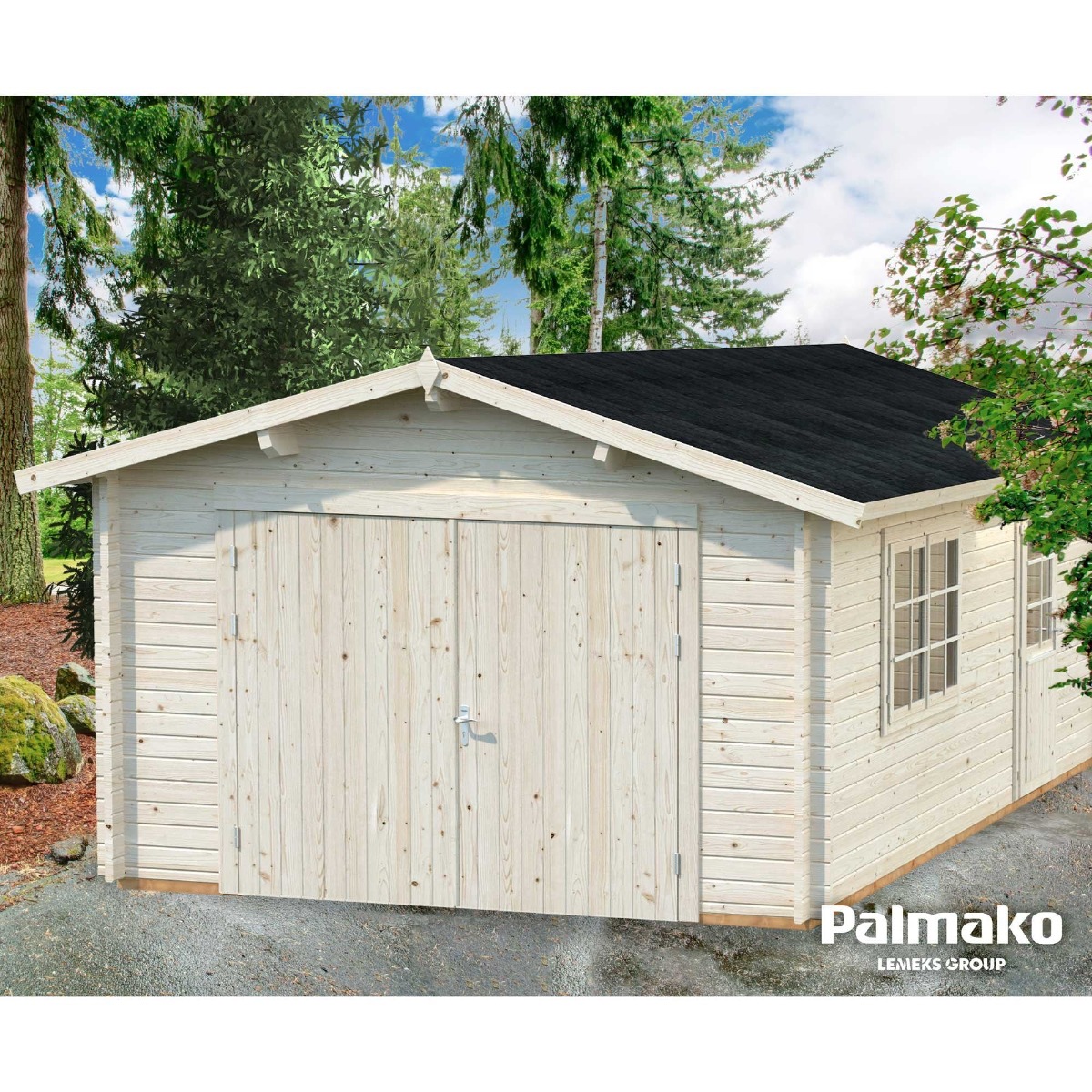 Palmako Roger 19.0m² Garage | Simply Log Cabins